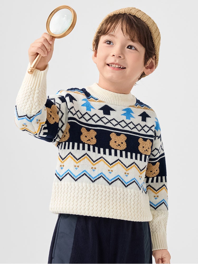 بالابالا بلوفر صوف بطبعات للأولاد - Image 1