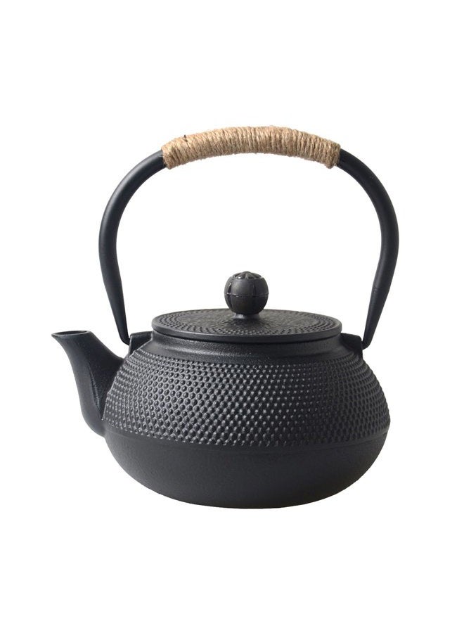 Hwagui Best Japanese Cast Iron Teapot Tea Kettle With Stainless Steel Infuser, Black 800ml/27oz - Image 1