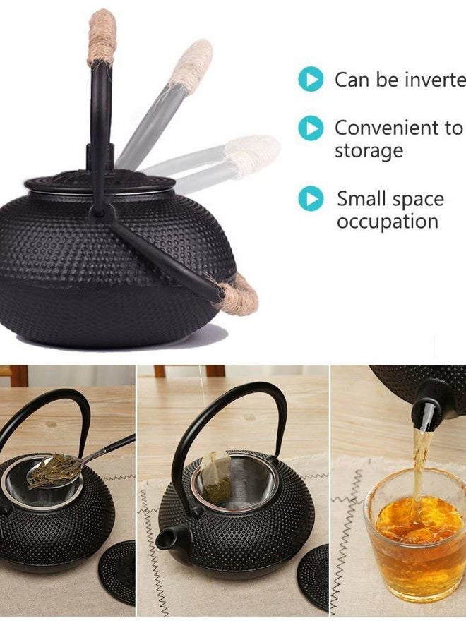 Hwagui Best Japanese Cast Iron Teapot Tea Kettle With Stainless Steel Infuser, Black 800ml/27oz - Image 3
