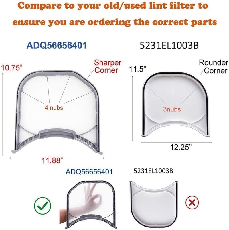 Monkemon Adq56656401 Lint Filters, Replacement Part Numbers Ap4457244,1462822, Ah3531962, Ea3531962 and Ps3531962 2pack - Image 2