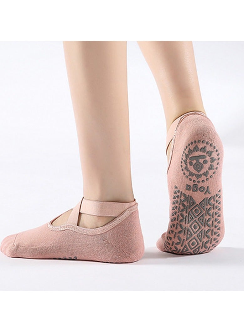 3 Pairs Yoga Socks for Women Yoga Ballet Dance Non-slip Socks with Grip Straps - Image 3