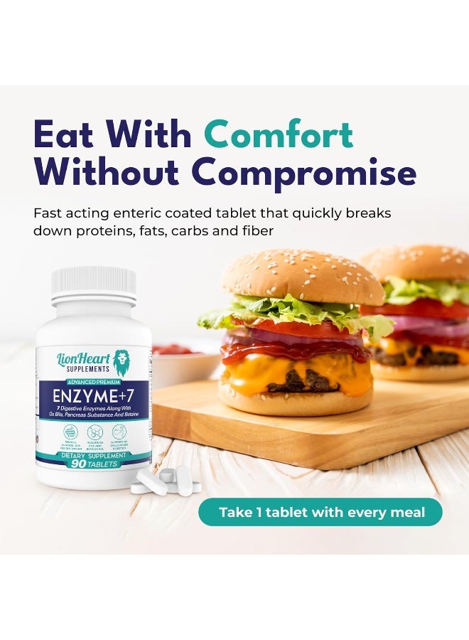 LionHeart Supplements Digestive Enzymes Supplement - Includes Purified Ox Bile Salts - Tablets for No Gallbladder Sufferers - Enzyme for Digestion & Gas Relief - Helps Bloating, Acid Reflux, Constipation & Repair Leaky Gut - Image 5