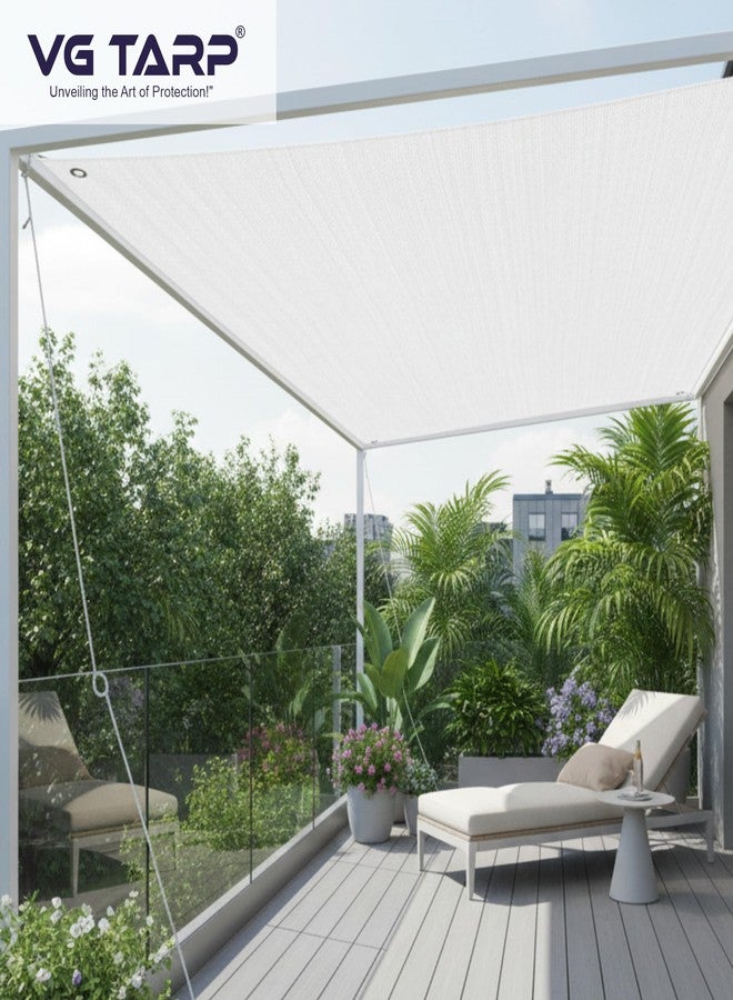 VG TARP شبكة تظليل بيضاء من VG TARP، حماية من الأشعة فوق البنفسجية بنسبة 90% (10 أقدام × 16 قدمًا) | شبكة تظليل متينة وجيدة التهوية مع حلقات معدنية في كل زاوية | للحديقة، والدفيئة، والشرفة، والتراس، والنباتات، وتغطية المساحات الخارجية - Image 4