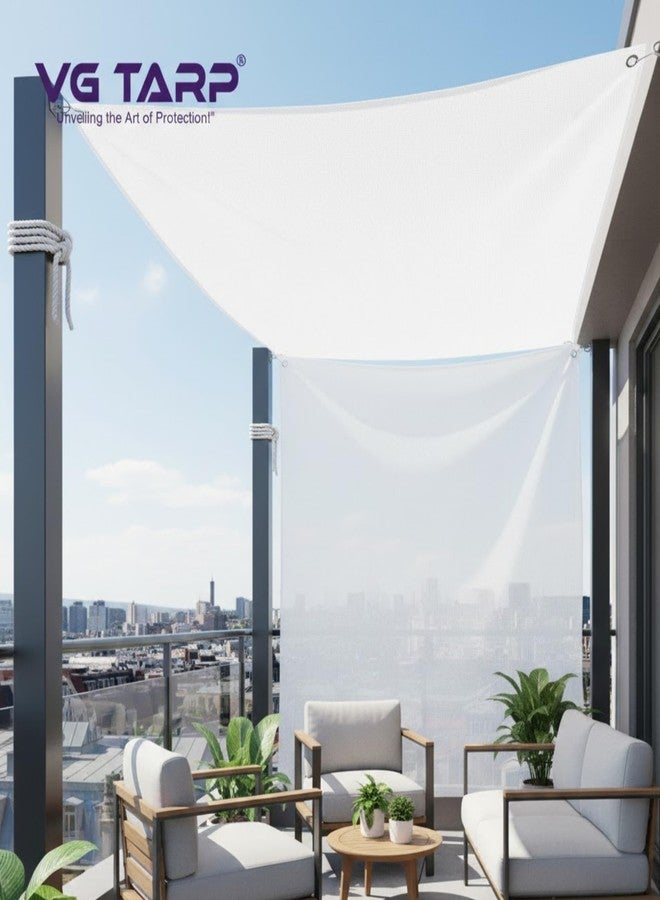 VG TARP شبكة تظليل بيضاء من VG TARP، حماية من الأشعة فوق البنفسجية بنسبة 90% (10 أقدام × 16 قدمًا) | شبكة تظليل متينة وجيدة التهوية مع حلقات معدنية في كل زاوية | للحديقة، والدفيئة، والشرفة، والتراس، والنباتات، وتغطية المساحات الخارجية - Image 3