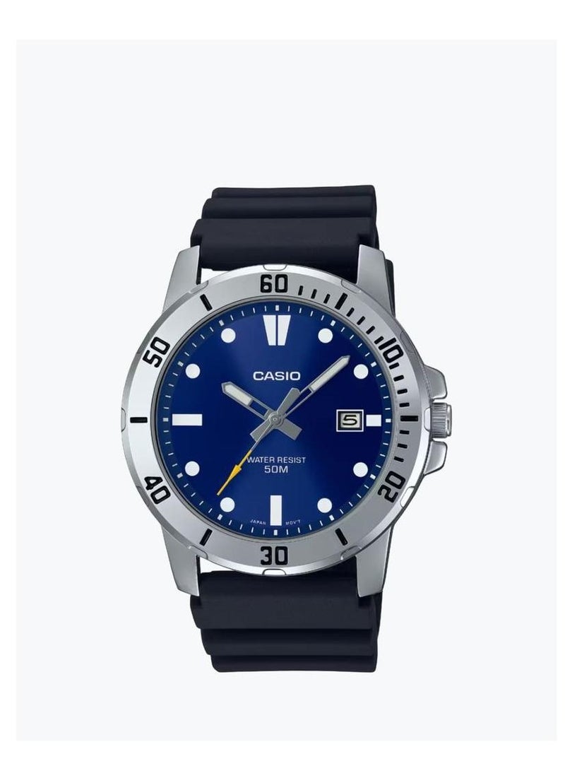 Analog Blue Dial Water Resistant Watch For Men's MTP-VD01-2EVUDF