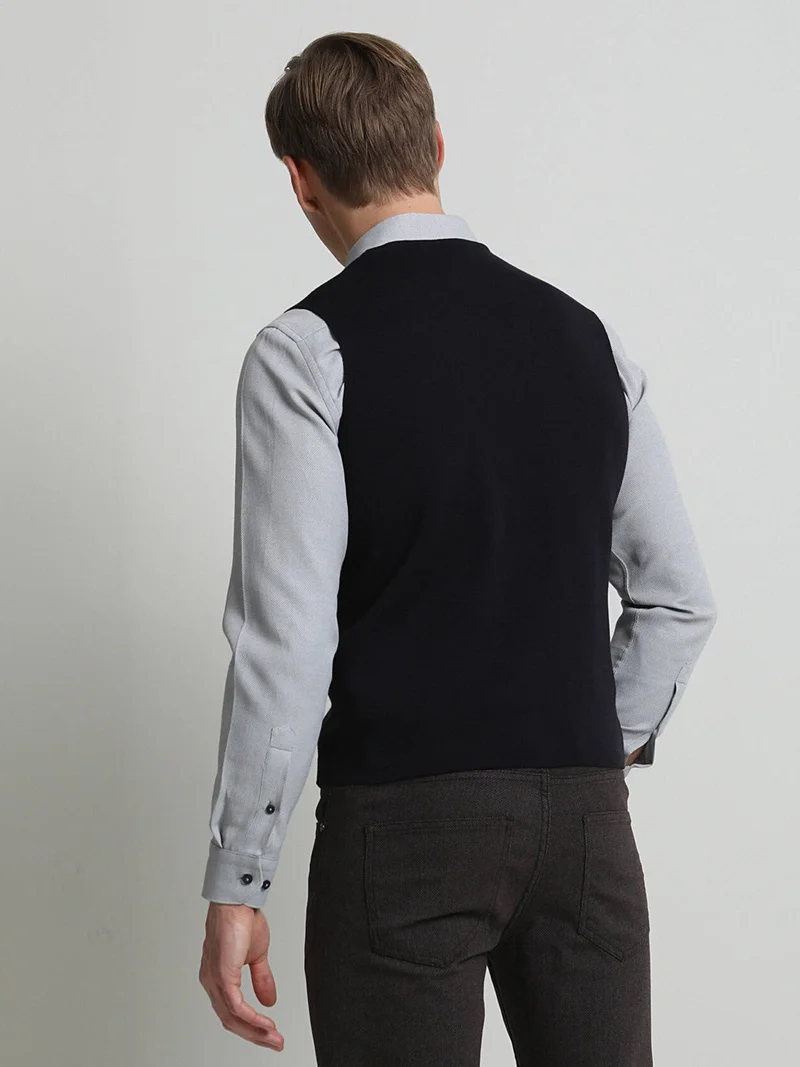 Kip Navy Blue Knit Vest