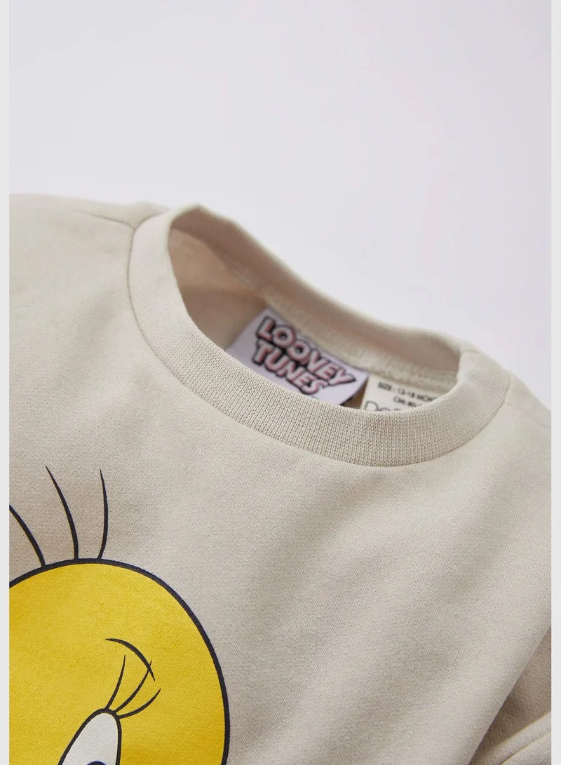 DeFacto BabyGirl Looney Tunes Licenced Bike Neck Long Sleeve Knitted Sweatshirt