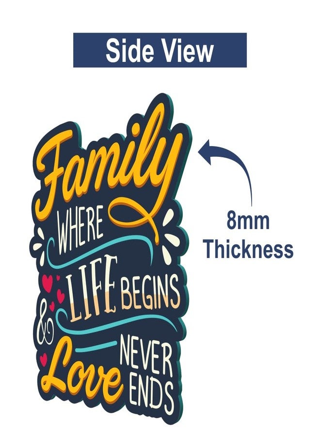 Goofy Shop Motivational Quote - Family Where Life Begins & Love Never Ends Wooden Wall Decor Printed and Lamination Home Decorative Item for Home and Office Decor 18Inch(45CM) - Image 4