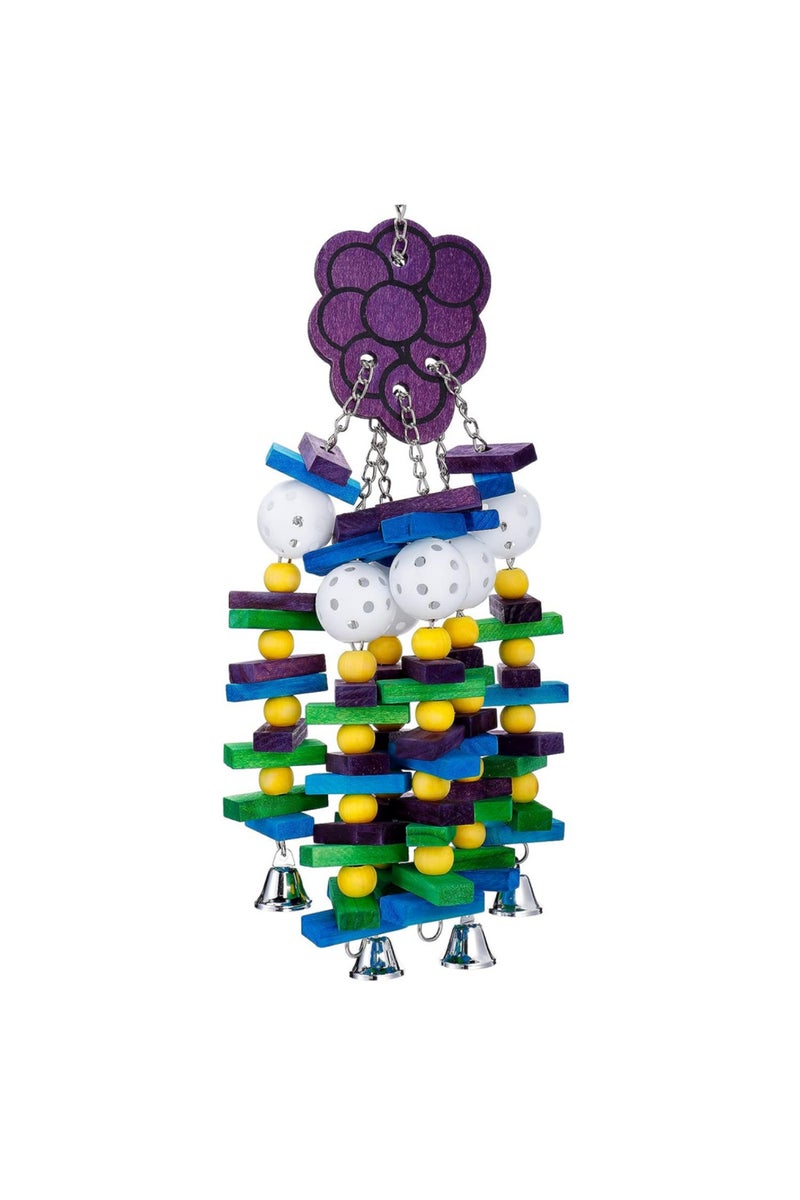 erorex PURPLE Pet Bird Chewing Toy Colorful Wooden Blocks Acrylic Beads Parrot Toy Bite Bridge Bird Tearing