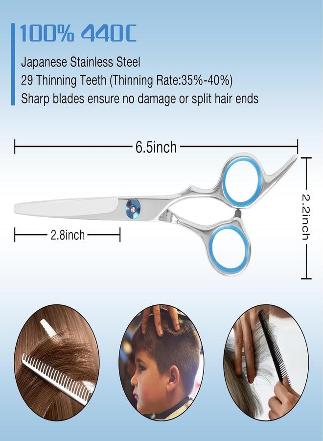 S SMITEX Smitex 10 PCS Hair Cutting Scissors Set, Professional Haircut Scissors Kit with Cutting Scissors, Thinning Shears, Comb, Cape, Clips, Black Hairdressing Texturizing Shears Set for Barber, Salon, Home - Image 3