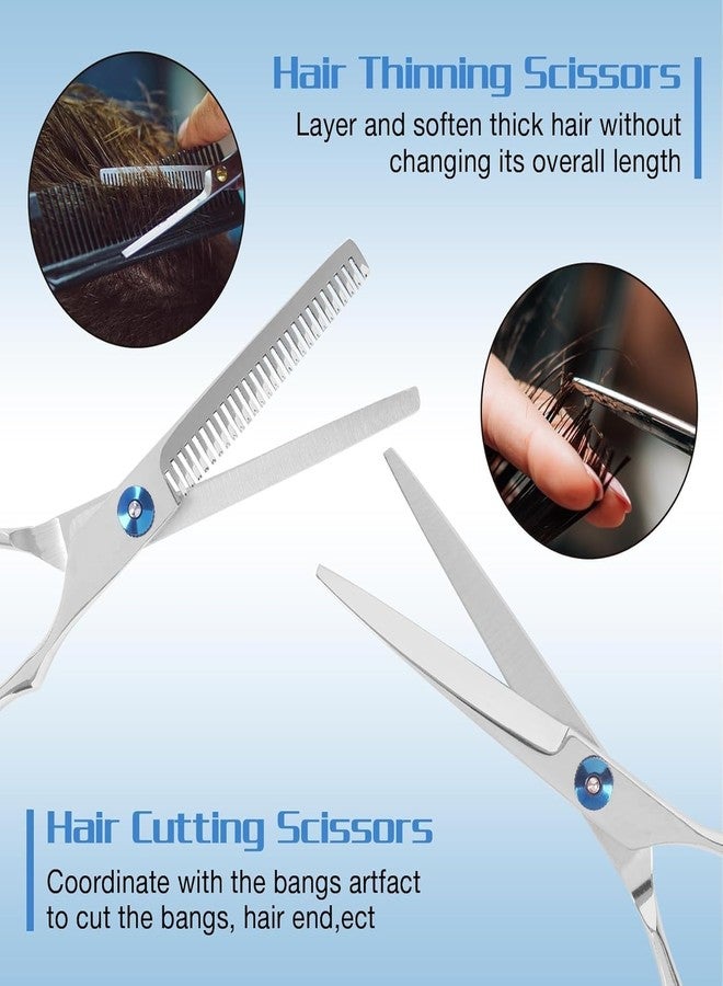 S SMITEX Smitex 10 PCS Hair Cutting Scissors Set, Professional Haircut Scissors Kit with Cutting Scissors, Thinning Shears, Comb, Cape, Clips, Black Hairdressing Texturizing Shears Set for Barber, Salon, Home - Image 4