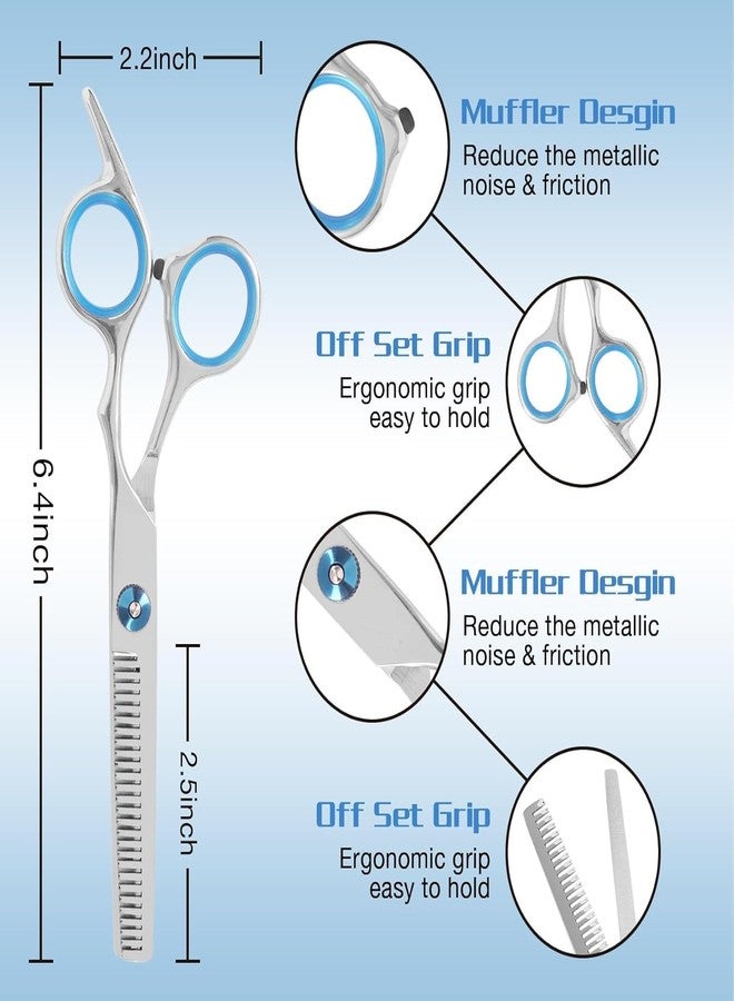 S SMITEX Smitex 10 PCS Hair Cutting Scissors Set, Professional Haircut Scissors Kit with Cutting Scissors, Thinning Shears, Comb, Cape, Clips, Black Hairdressing Texturizing Shears Set for Barber, Salon, Home - Image 2