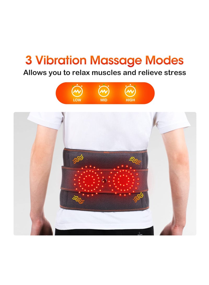 Zikra Electric Heating Pad for Waist, Cordless Heated Back Belt Abdomen Warmer Lumbar Support with 3 Fast Heating Massaging Modes, Touch Screen for Lower Back Pain Relief for Waist, Abdomen, Back, Shoulder - Image 4