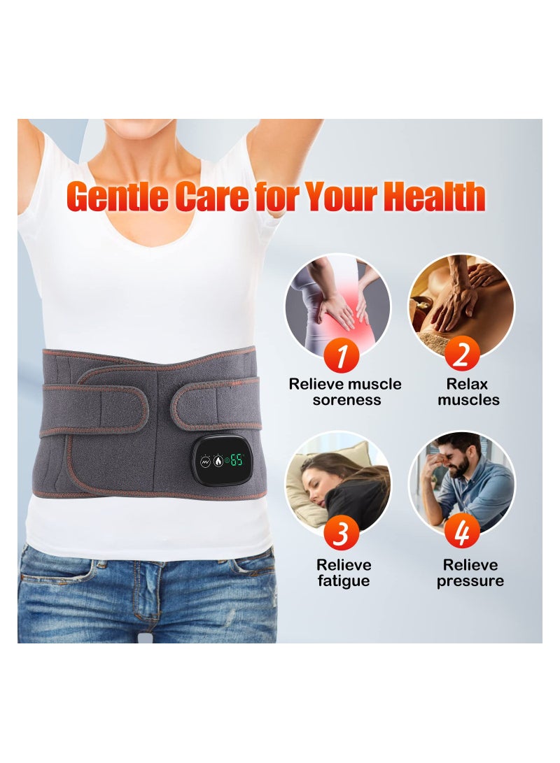 Zikra Electric Heating Pad for Waist, Cordless Heated Back Belt Abdomen Warmer Lumbar Support with 3 Fast Heating Massaging Modes, Touch Screen for Lower Back Pain Relief for Waist, Abdomen, Back, Shoulder - Image 5