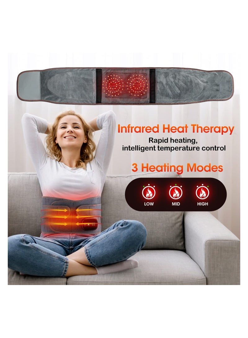 Zikra Electric Heating Pad for Waist, Cordless Heated Back Belt Abdomen Warmer Lumbar Support with 3 Fast Heating Massaging Modes, Touch Screen for Lower Back Pain Relief for Waist, Abdomen, Back, Shoulder - Image 3