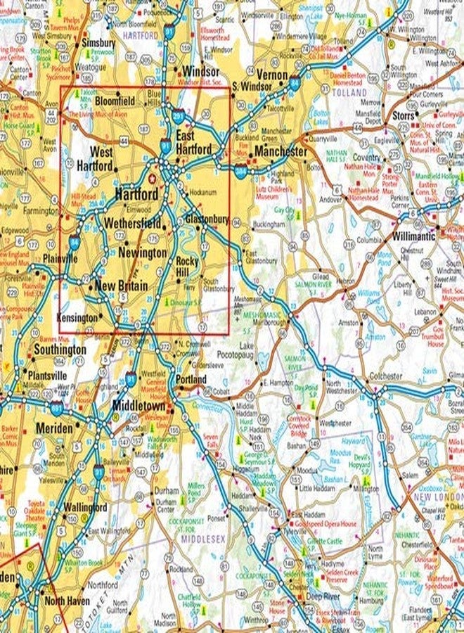Globe Turner Connecticut State Wall Map - 20.75" x 18.5" Paper - Image 2