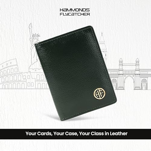 HAMMONDS FLYCATCHER Genuine Leather Card Holder Wallet for Man & Women, RFID Protected ATM/Credit Card Holder Wallet for Men with 4 Slots(Fits Upto 8 Cards), Gift for Men - Green - Image 2