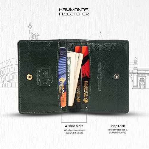 HAMMONDS FLYCATCHER Genuine Leather Card Holder Wallet for Man & Women, RFID Protected ATM/Credit Card Holder Wallet for Men with 4 Slots(Fits Upto 8 Cards), Gift for Men - Green - Image 5