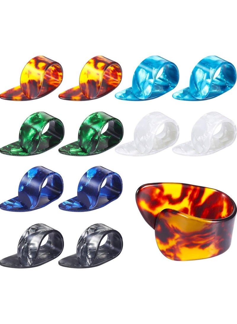 ChicAbode Thumb Picks Finger Picks, Medium, Flat Thumb picks, Celluloid Guitar Thumb Finger Picks (12 Pieces, Thumb Picks) - Image 1