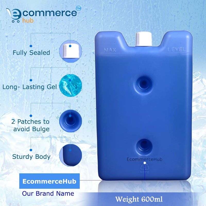 EcommerceHub Cooling Gel Pack Reusable Freezer Cold Daily Use Pack For Cold Storage Or Insulated Cold Box Bags Bento Lunchbox Cooler Bag for Work School Picnic or Camping Colorful 600 ML Pack of 1 - Image 2