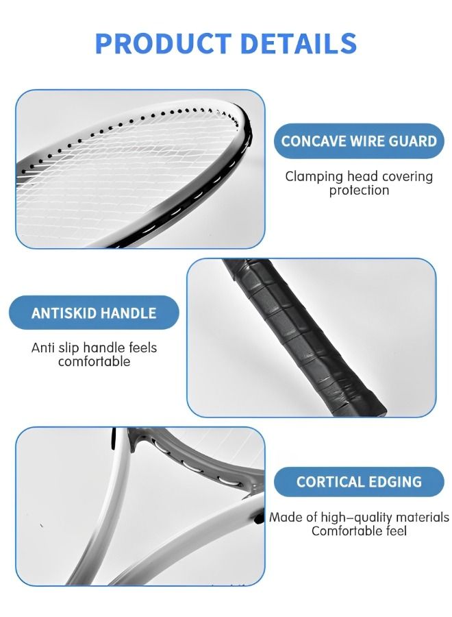 Boshika Tennis Rackets with Tennis Trainer Set, Recreational Adult Tennis Rackets Beginner Tennis Racket with 1 Tennis Trainer String Balls Elastic and a Portable Mesh Bag  - Image 4