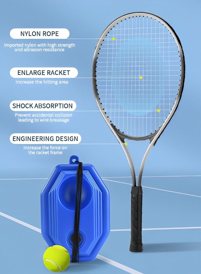 Boshika Tennis Rackets with Tennis Trainer Set, Recreational Adult Tennis Rackets Beginner Tennis Racket with 1 Tennis Trainer String Balls Elastic and a Portable Mesh Bag  - Image 3