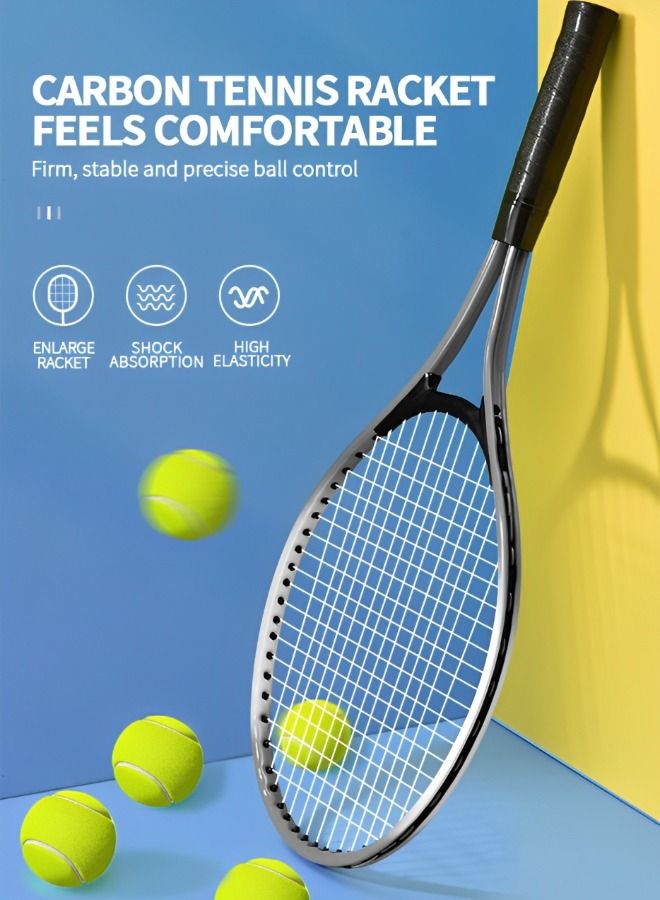 Boshika Tennis Rackets with Tennis Trainer Set, Recreational Adult Tennis Rackets Beginner Tennis Racket with 1 Tennis Trainer String Balls Elastic and a Portable Mesh Bag  - Image 2