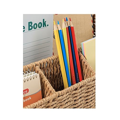 DINGTAI Rattan Desk Organizer, Tabletop Mail Holder, 5 Slot Mail Organizer Countertop Basket, Rattan Office Supplies, Boho Office Desk Accessories, Wicker Desk Organizer, Magazine Holder（Wicker） - Image 5