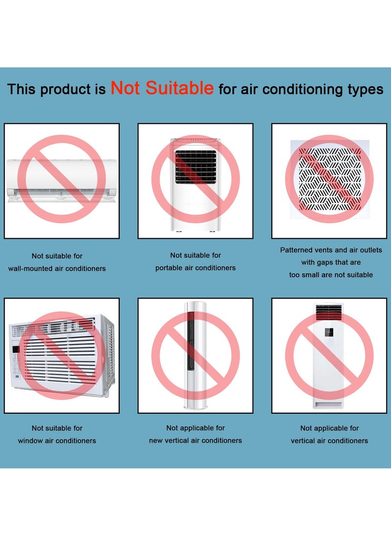 4 Pcs Adjustable Air Vent Deflector for Central AC, Freestanding Design for Optimal Airflow Control