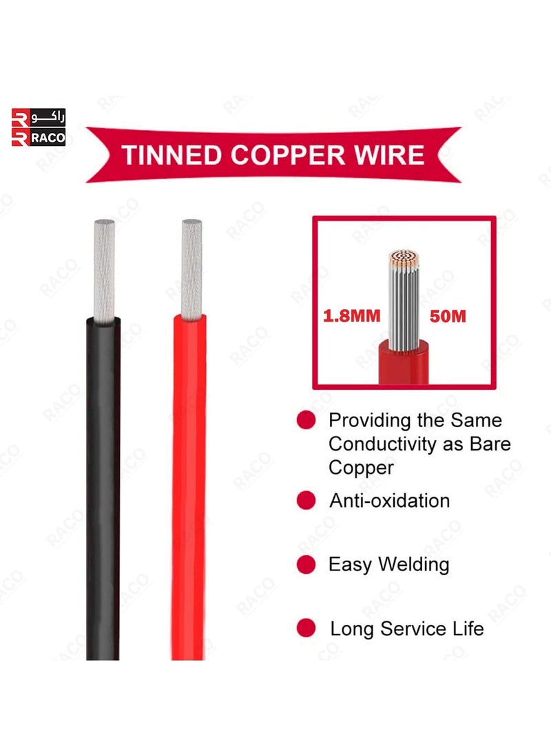 RACO RACO US PRO Tinned Copper Wire – 50M Flexible Silicone Cable for Breadboards, Automotive Use, DIY Projects & Battery Wiring (1.8mm-50Metre(2 Color))  - Image 4