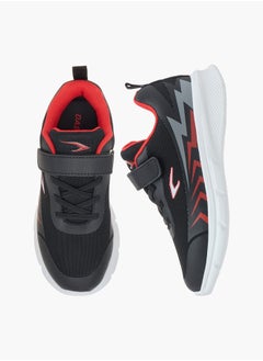 Dash Boys Printed Lace Detail Sports Shoes with Hook and Loop Closure  - Image 1