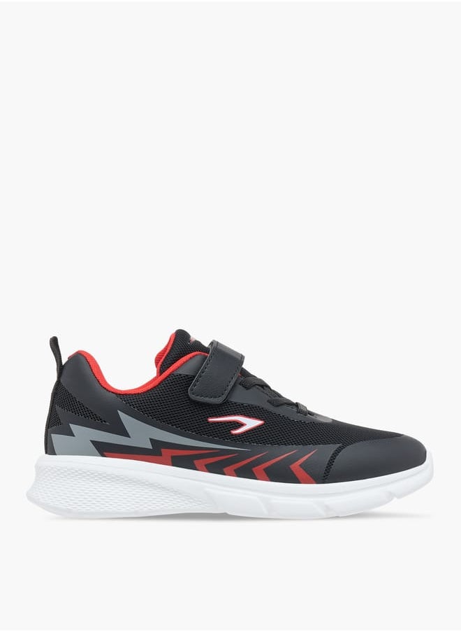 Dash Boys Printed Lace Detail Sports Shoes with Hook and Loop Closure  - Image 3