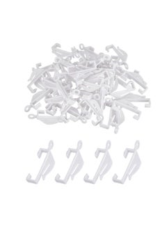 KASTWAVE 100pcs Curtain Hooks Plastic White Curtain Rail Glider Curtain Track Glider Curtains Hooks for Window Curtain Door Curtain and Shower Curtain  - Image 1
