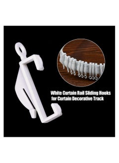 KASTWAVE 100pcs Curtain Hooks Plastic White Curtain Rail Glider Curtain Track Glider Curtains Hooks for Window Curtain Door Curtain and Shower Curtain  - Image 3