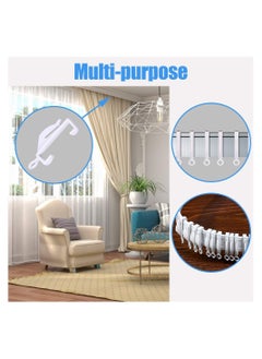 KASTWAVE 100pcs Curtain Hooks Plastic White Curtain Rail Glider Curtain Track Glider Curtains Hooks for Window Curtain Door Curtain and Shower Curtain  - Image 2