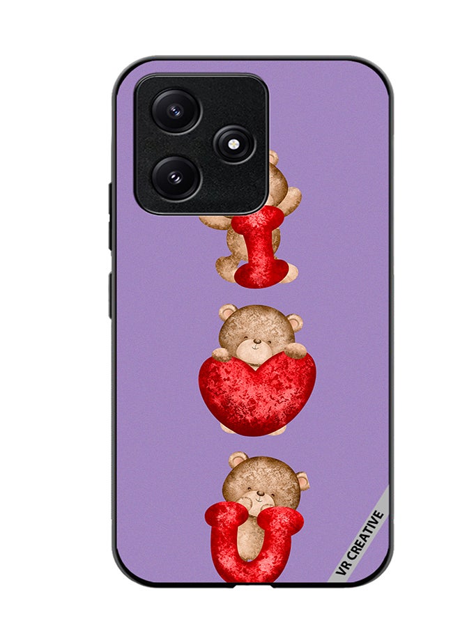 VR CREATIVE Protective Case Cover For Xiaomi Poco M6 Pro 5G Bear I Love You Design Multicolour - Image 1