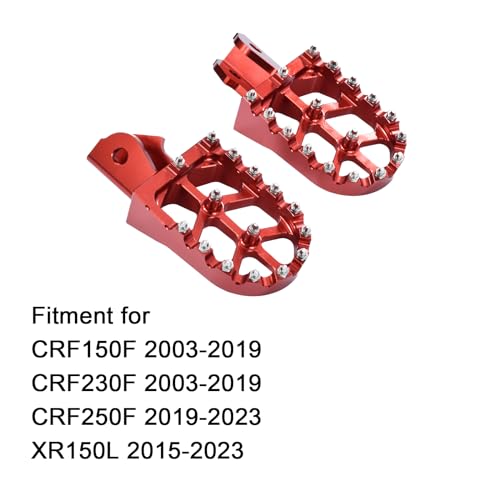 KZLM Dirt Bike Foot Pegs 7075 Aluminum CNC Footpegs Foot Pedals Rests For CRF150F CRF230F 03-19 CRF250F 19-24 XR150L 15-24 XR125L 10-15 Motorbike motorcross（Red） - Image 2