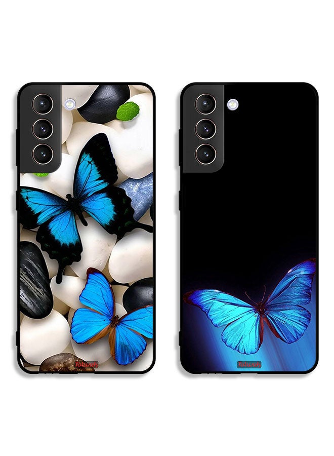 Tolwak Two Cases For Samsung Galaxy S21 Plus 5G Protective Covers Blue Butterfly - Image 1
