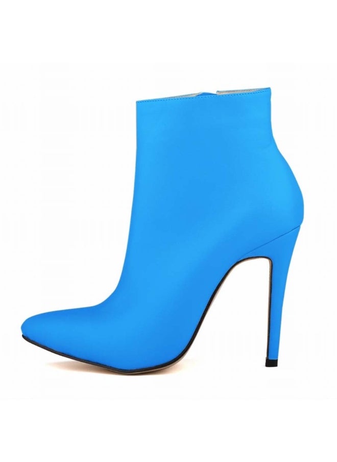 Loquat Autumn and winter Martin stiletto high-heeled boots 11cm Blue  - Image 1