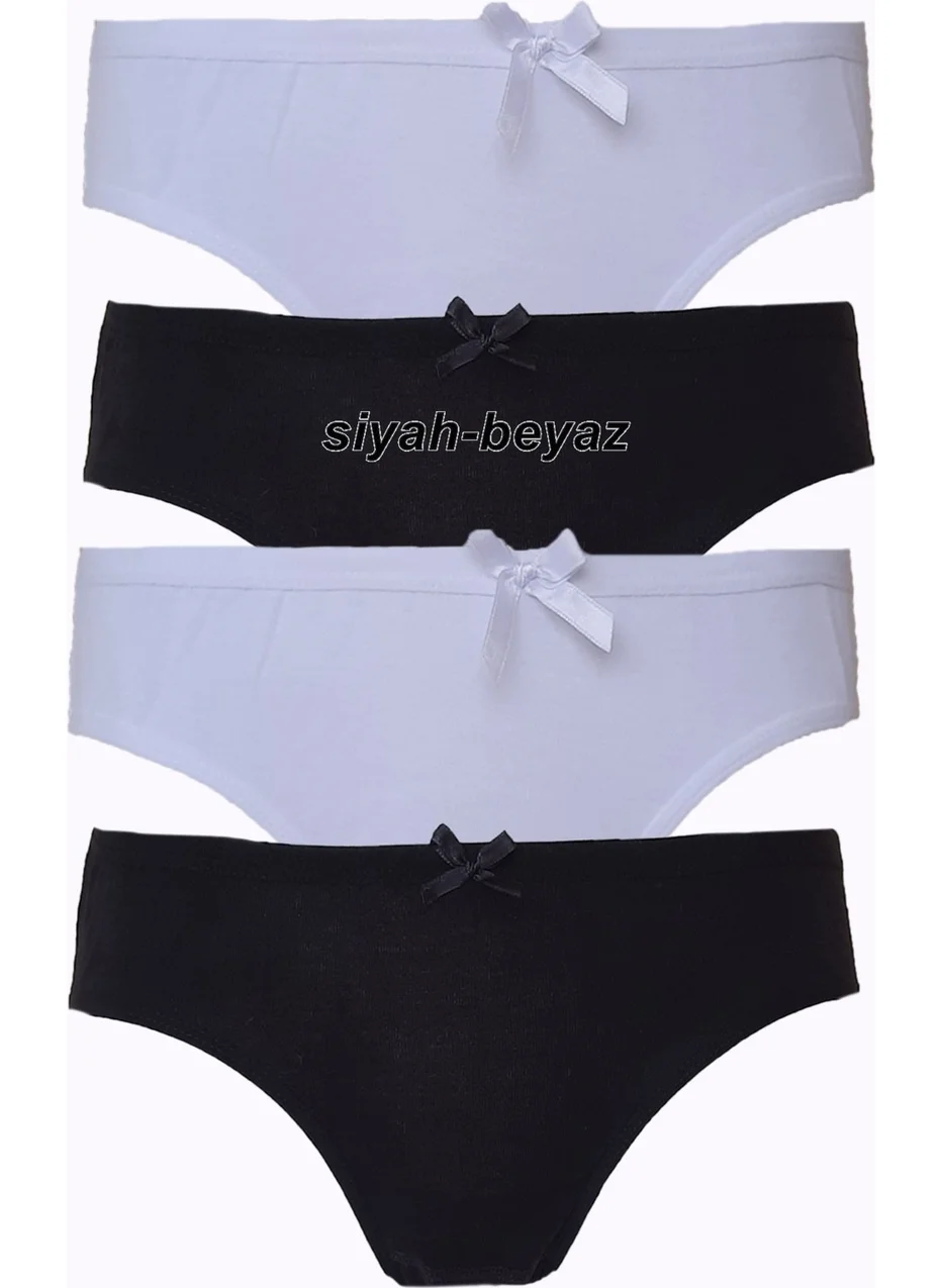 Hepsine Rakip Rival to All 4-Piece Women's Cotton Bikini Panties Colorful Bow Underwear