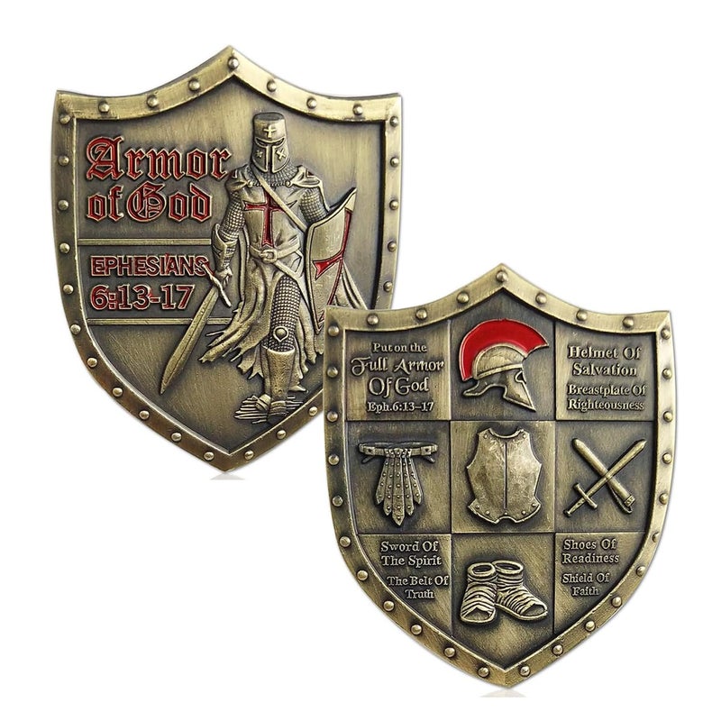 Woerda Put On The Whole Armor of God Challenge Coin Eph 61317 3D Religious Collectible Coin Single Coin - Image 3