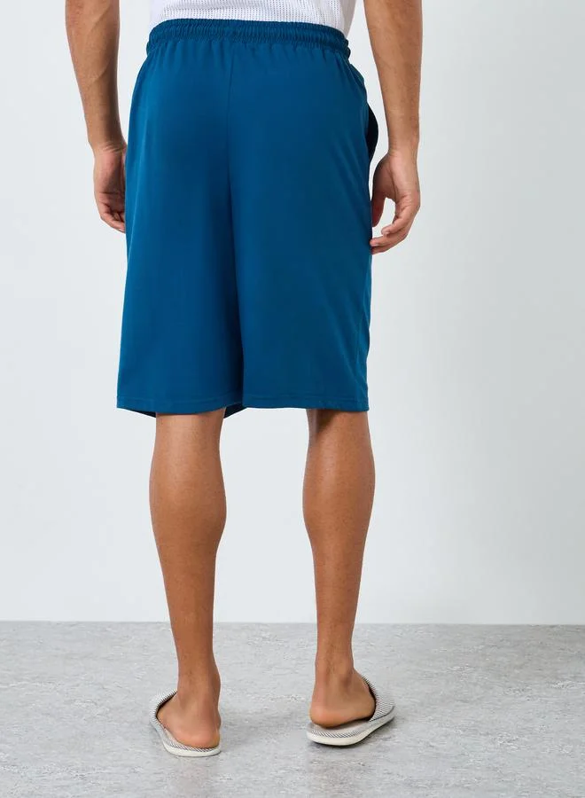 Styli  Men Blue Oversized Lounge Shorts for Men | Best Price UAE