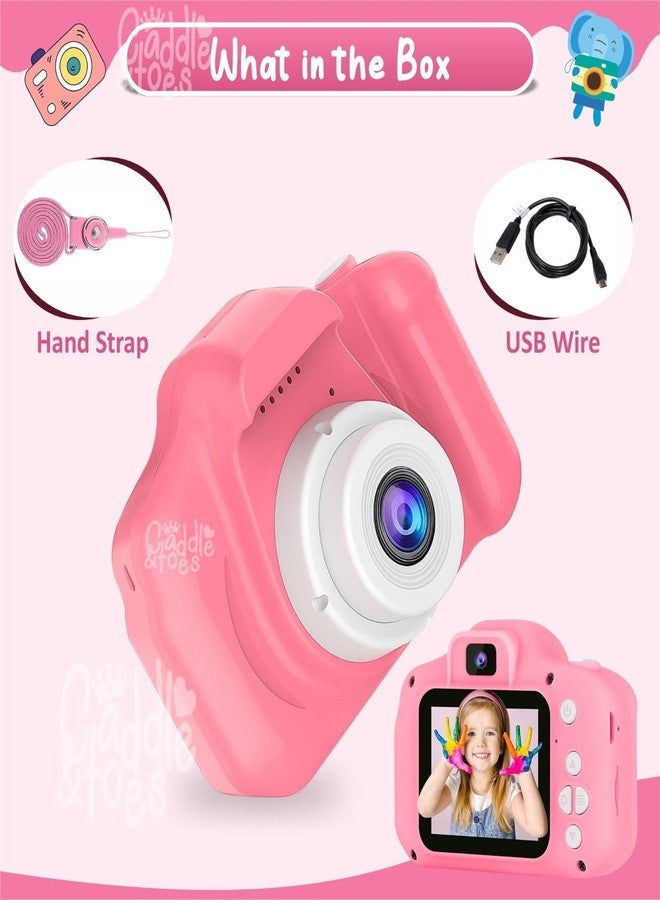 CADDLE & TOES Kids Digital Camera for Photos & Videos | Mini Camera Toy with 2-Inch Screen & USB Rechargeable | Fun & Educational Gift for Boys & Girls Age 3-10 | Easy to Use for Kids (Pink) - Image 4