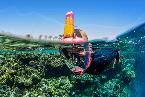 OCEANREEF OCEAN REEF - Aria QR + Quick Release Snorkeling Mask - Full Face Snorkeling Mask - 180 Degree Underwater Vision - 5 Colors and 3 Sizes - Pink Color - Size S/M - Image 3