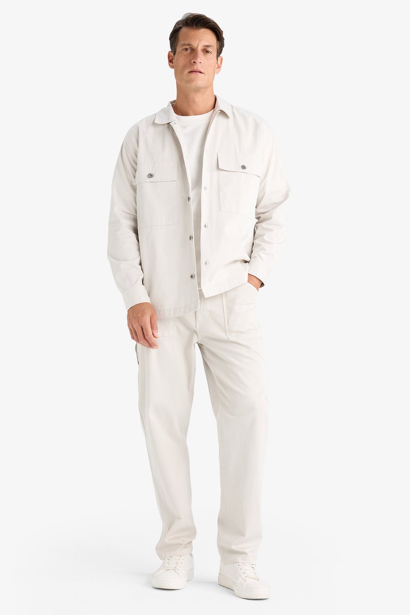 DeFacto Man Oversize Fit Polo Collar Twill Shirt Jacket  - Image 3