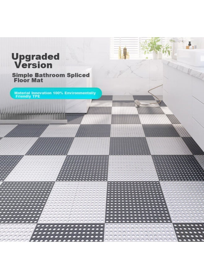 Dajiang Tpe Bathroom Non-slip Mat, Shower Mat, Water Barrier Splicing Full-coverage Bathroom Floor Mat, 30x30cm, 4 Pieces Per Set - Image 2