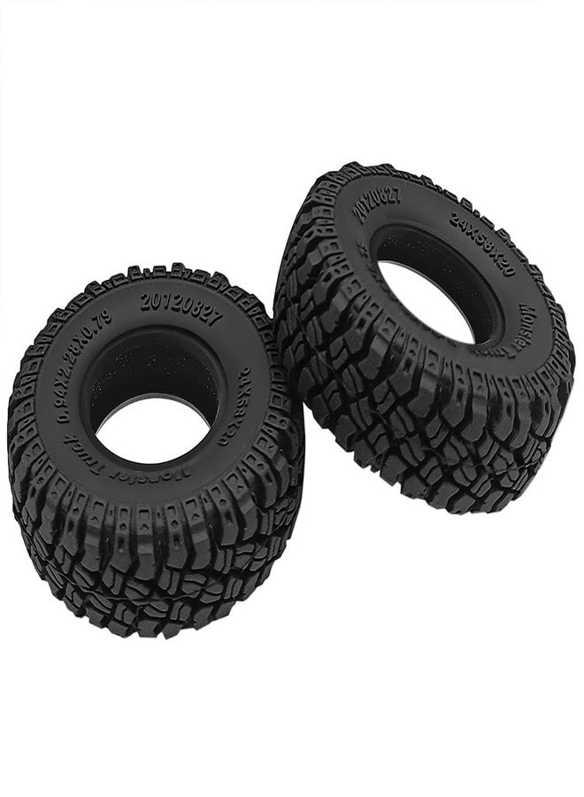 MOHERO 4Pcs 1.0 Tires Mud Terrain Soft Rubber Tires 58mm for 1/18 Tra-xxa Trx4m 1/24 Axial SCX24 RC Crawler Car,D - Image 3
