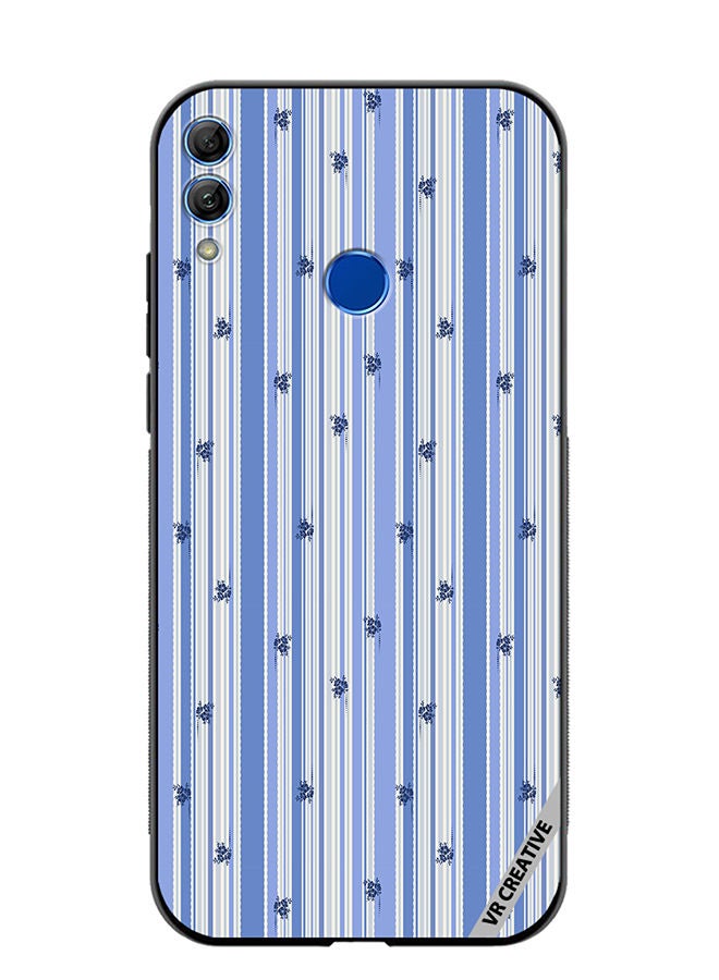 Protective Case Cover For Honor 10 Lite Stripe Stencil Floral With Polka Dots Design Multicolour
