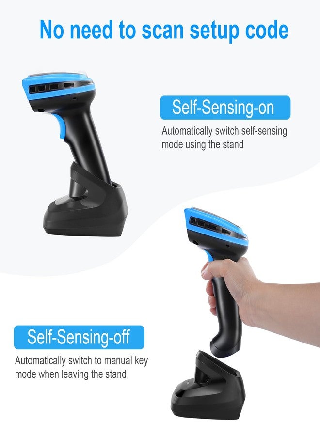JRHC Barcode Scanner Wireless, Rechargeable 1D Laser Bar Code Scanners, Handheld Barcode Scanner Versatile 2 in 1 2.4Ghz Wireless and USB 2.0 Wired - Image 3