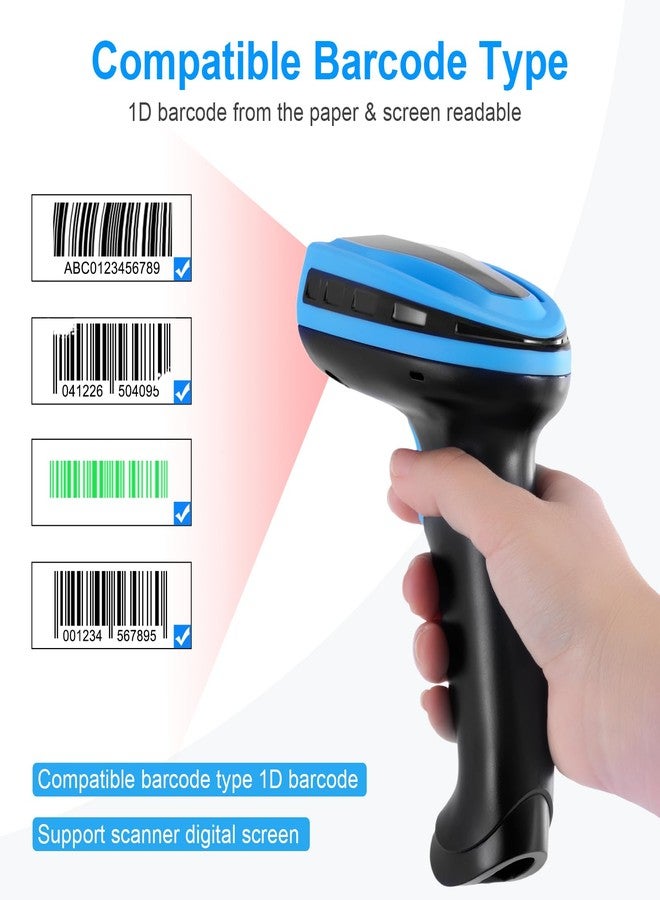 JRHC Barcode Scanner Wireless, Rechargeable 1D Laser Bar Code Scanners, Handheld Barcode Scanner Versatile 2 in 1 2.4Ghz Wireless and USB 2.0 Wired - Image 2